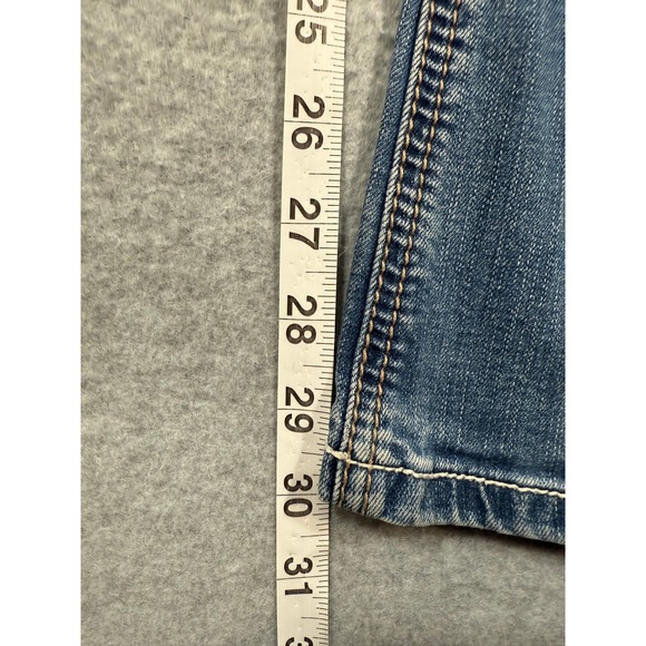 Vanity Wide Leg Bootcut Jeans Blue Medium Wash 32 Waist Stretch Boho Y2K Flare - Picture 10 of 17